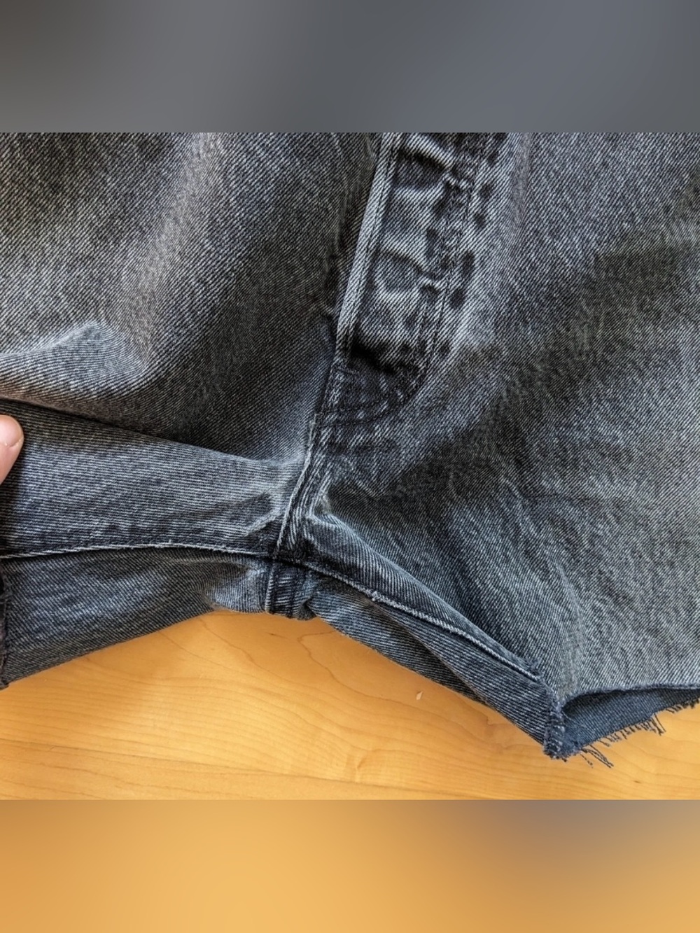 Vintage Levi's 501 Cutoff Jean denim Shorts Black wash xl waist 36 38 @p - Picture 4 of 10